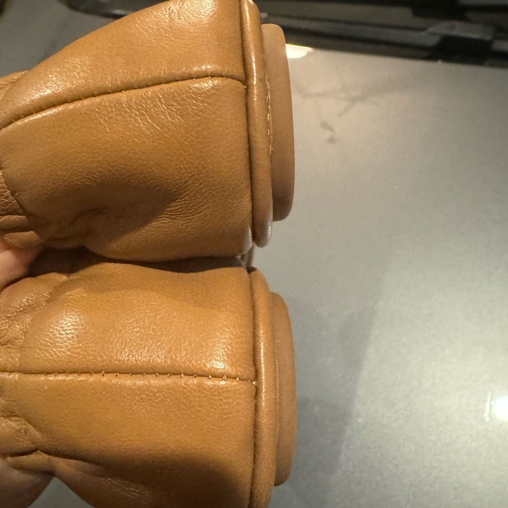 Tory Burch Gold Emblem Tan Flats - Picture 6 of 7